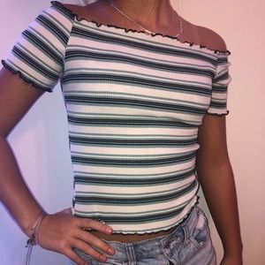 Charlotte Russe Off-The-Shoulder Crop Top